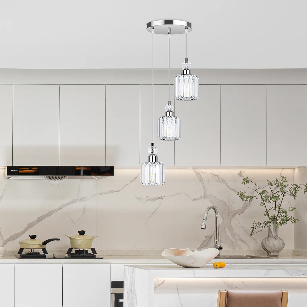 European Style Simple Dining Room Crystal Pendant Light