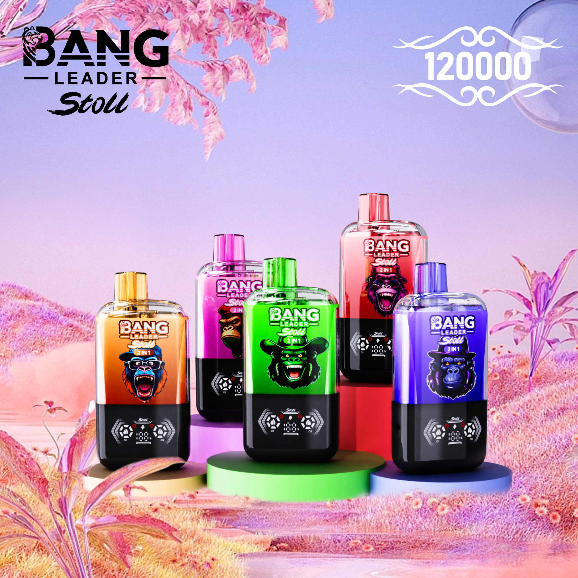 [Minimum order of two]Bang Leader Stoll 120K Puffs 2-in-1 Prefilled Vape | Dual Flavor,  Rechargeable