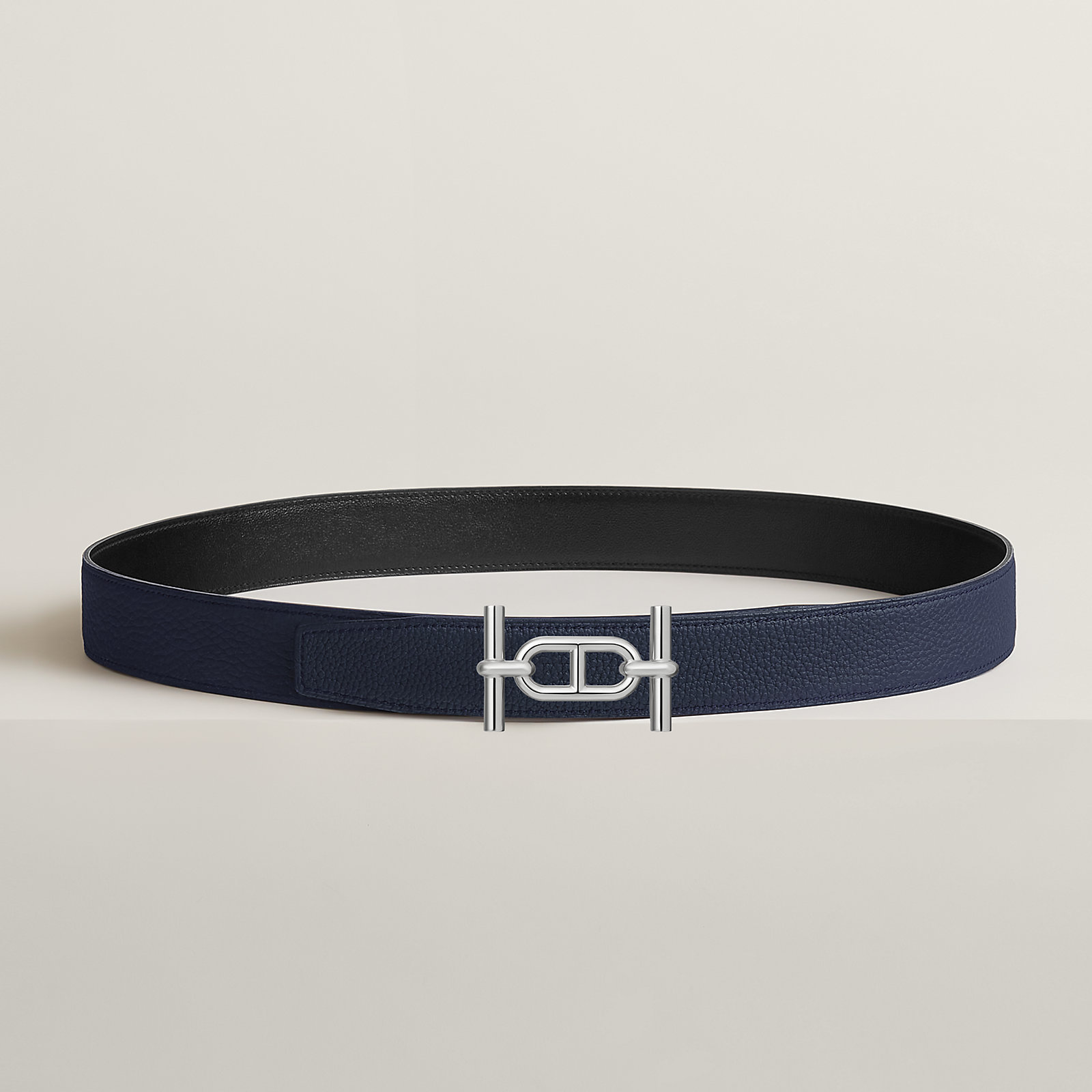 Ancre belt buckle & Reversible leather strap 32 mm