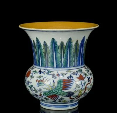 Xuande Signed Old Chinese Doucai Pot W/phoenix N1091