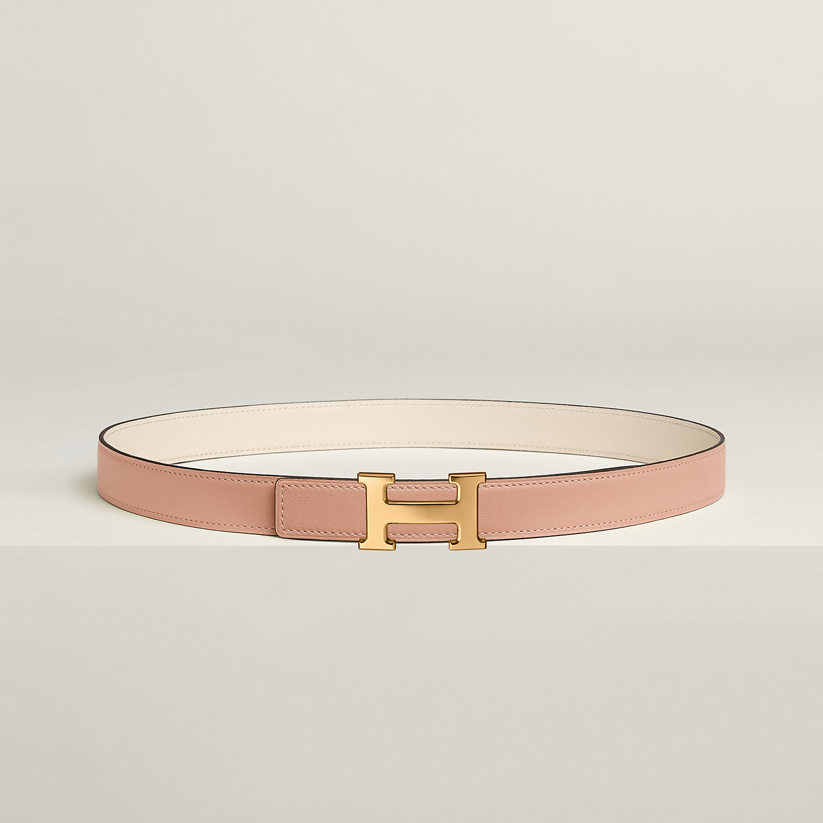 Mini H belt buckle & Reversible leather strap 24 mm