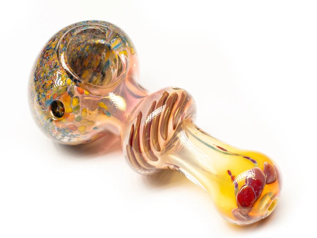 Fumed Coral Reef Glass Pipe