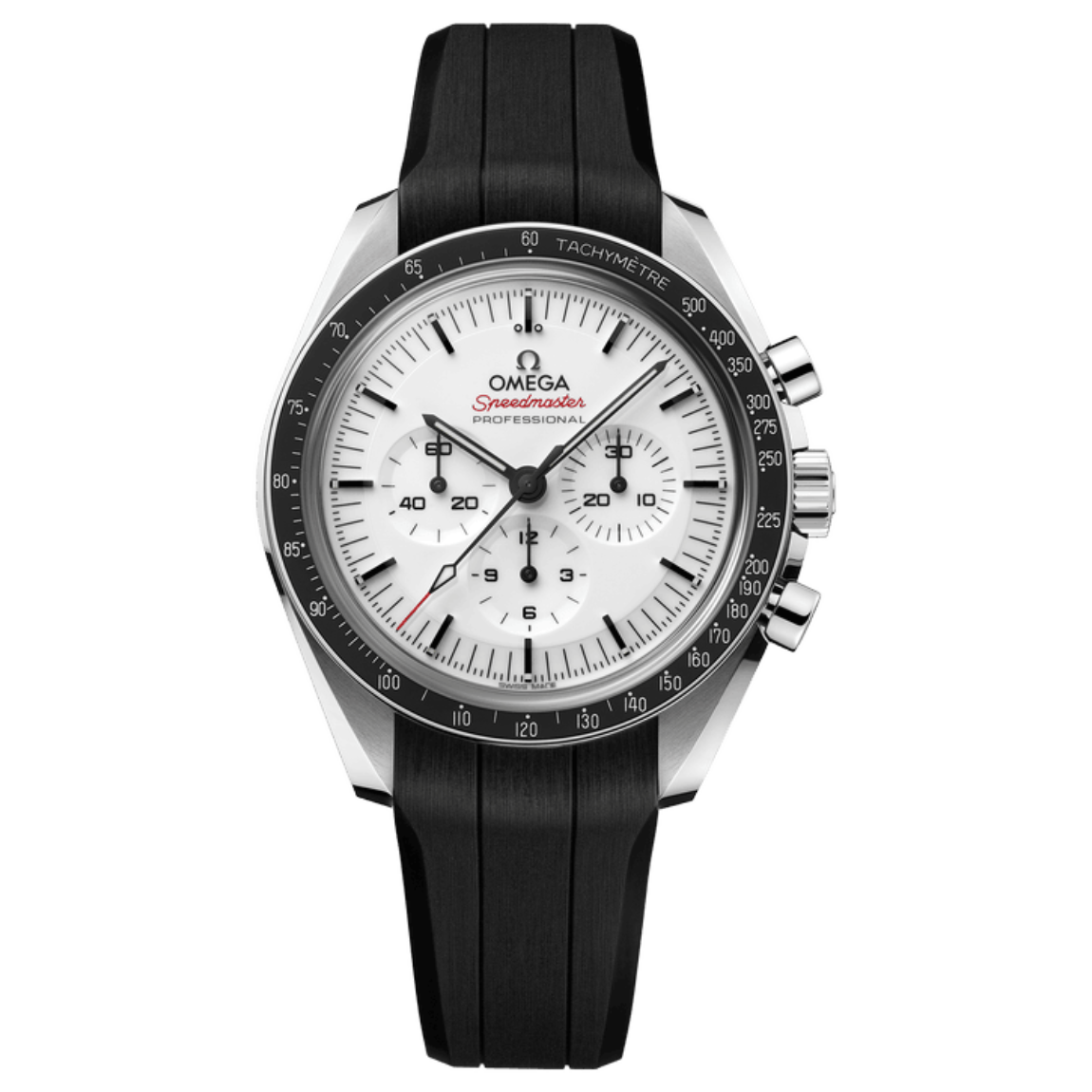 Omega Speedmaster Professional Moonwatch 42mm, stainless steel case with rubber strap