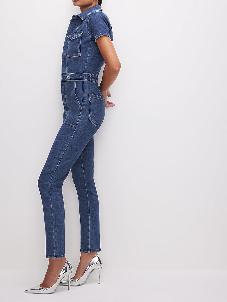 Good American Fit For Success Denim Jumpsuit
