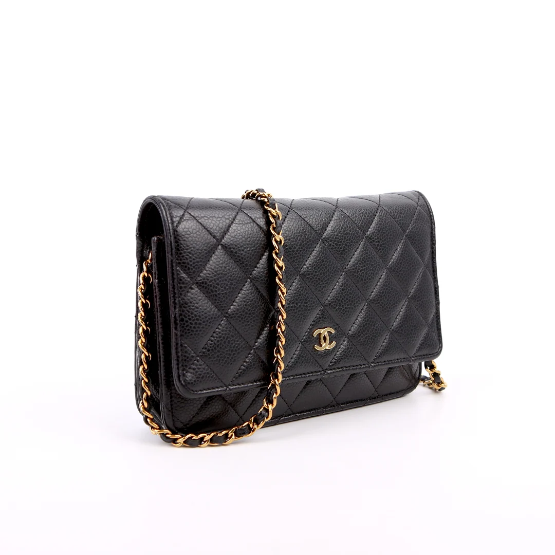 CHANEL WOC Classic Quilted Caviar Black/Gold