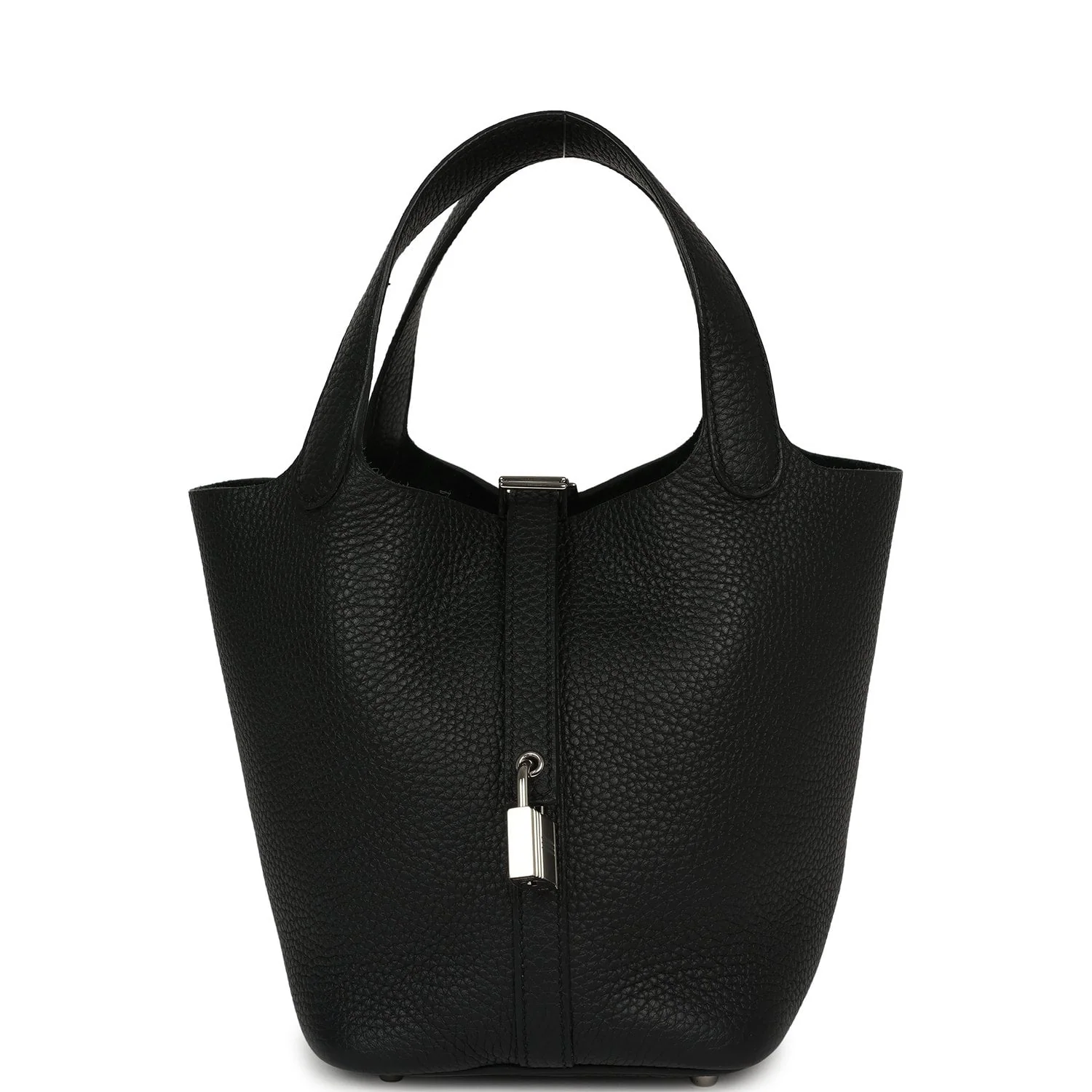 HERMÈS Picotin Lock 18 Black Clemence Palladium Hardware