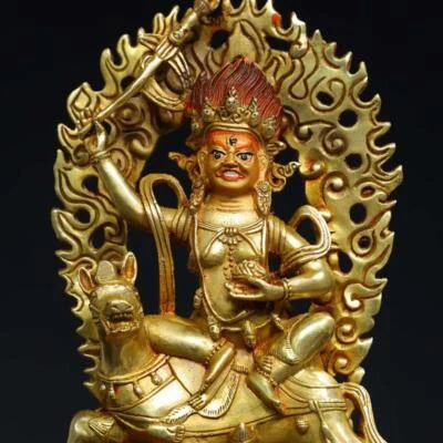 22CM Old Chinese Bronze Statue w/ Buddha N2942