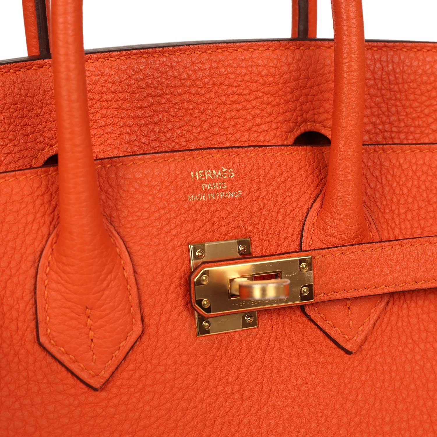 Hermes Birkin 25 Feu Togo Gold Hardware