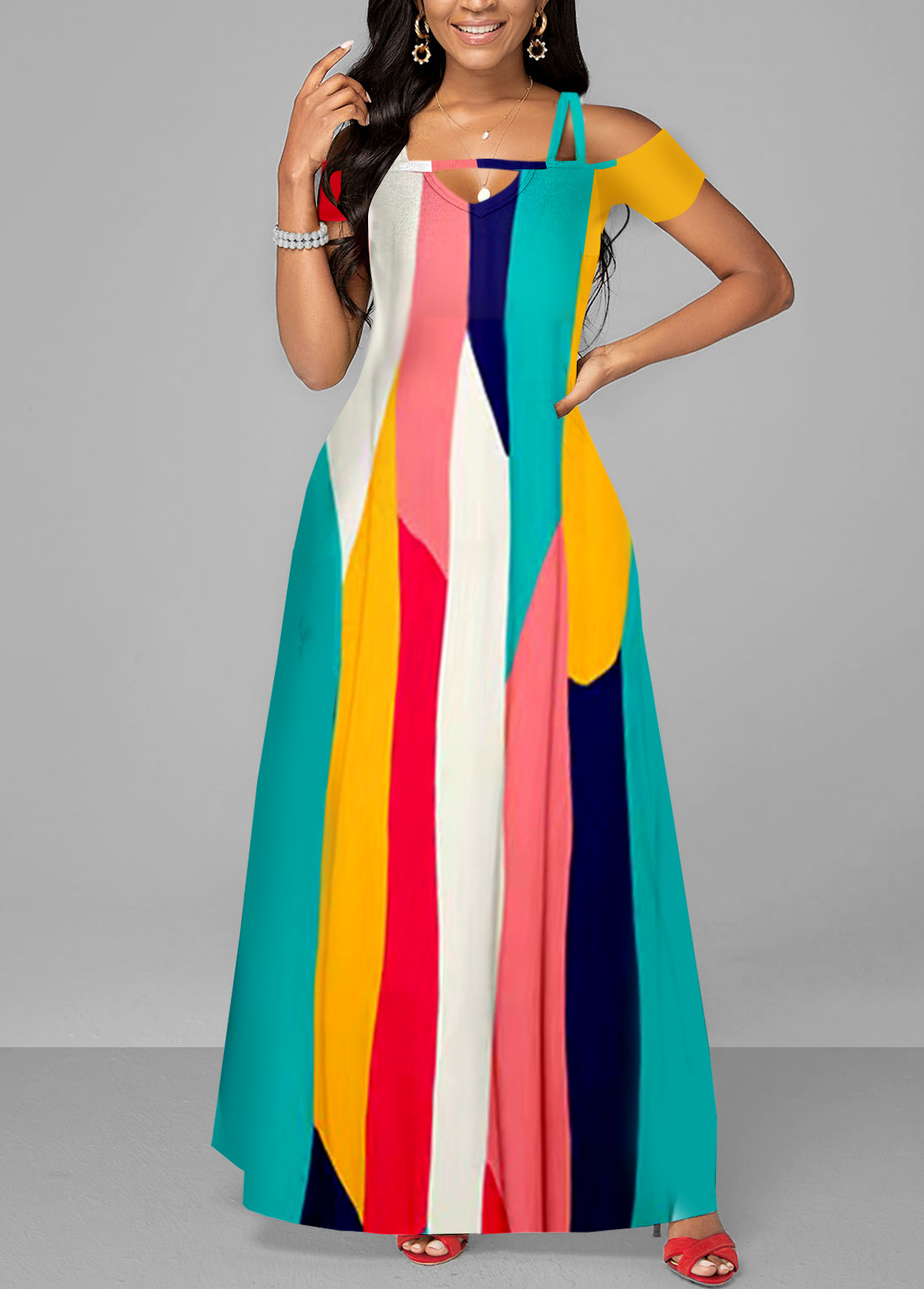 Pocket Leopard Sleeveless Maxi Dress