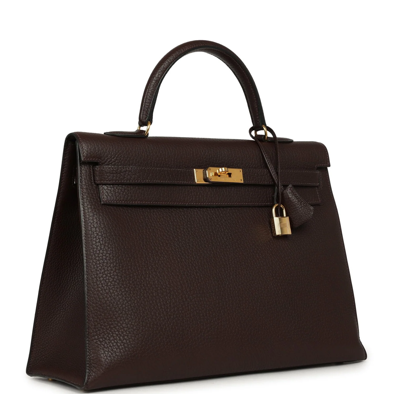 HERMÈS Kelly Sellier 35 Chocolat Fjord Gold Hardware