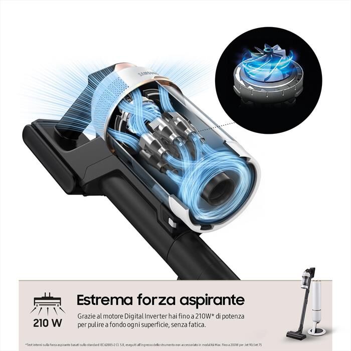 SAMSUNG - Scopa elettrica BESPOKE JET 2.0 PET VS20B95823W-Misty White