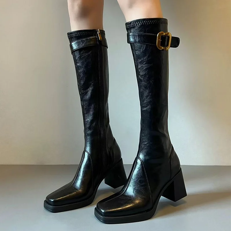 High Heels Women Long Boots Sexy Fashion Chunky Shoes for Woman Knee High Boots