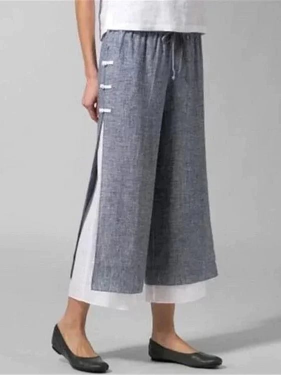 Cotton-linen Fashion Ankle Pants