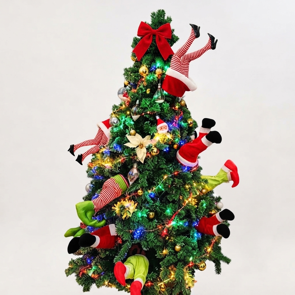 Funny Santa Jiggling Legs Christmas Tree Ornament – Playful Holiday Decor