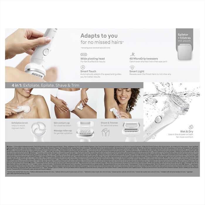 BRAUN - Epilatore SILK-ÉPIL 9 9-061-BIANCO/ARGENTO