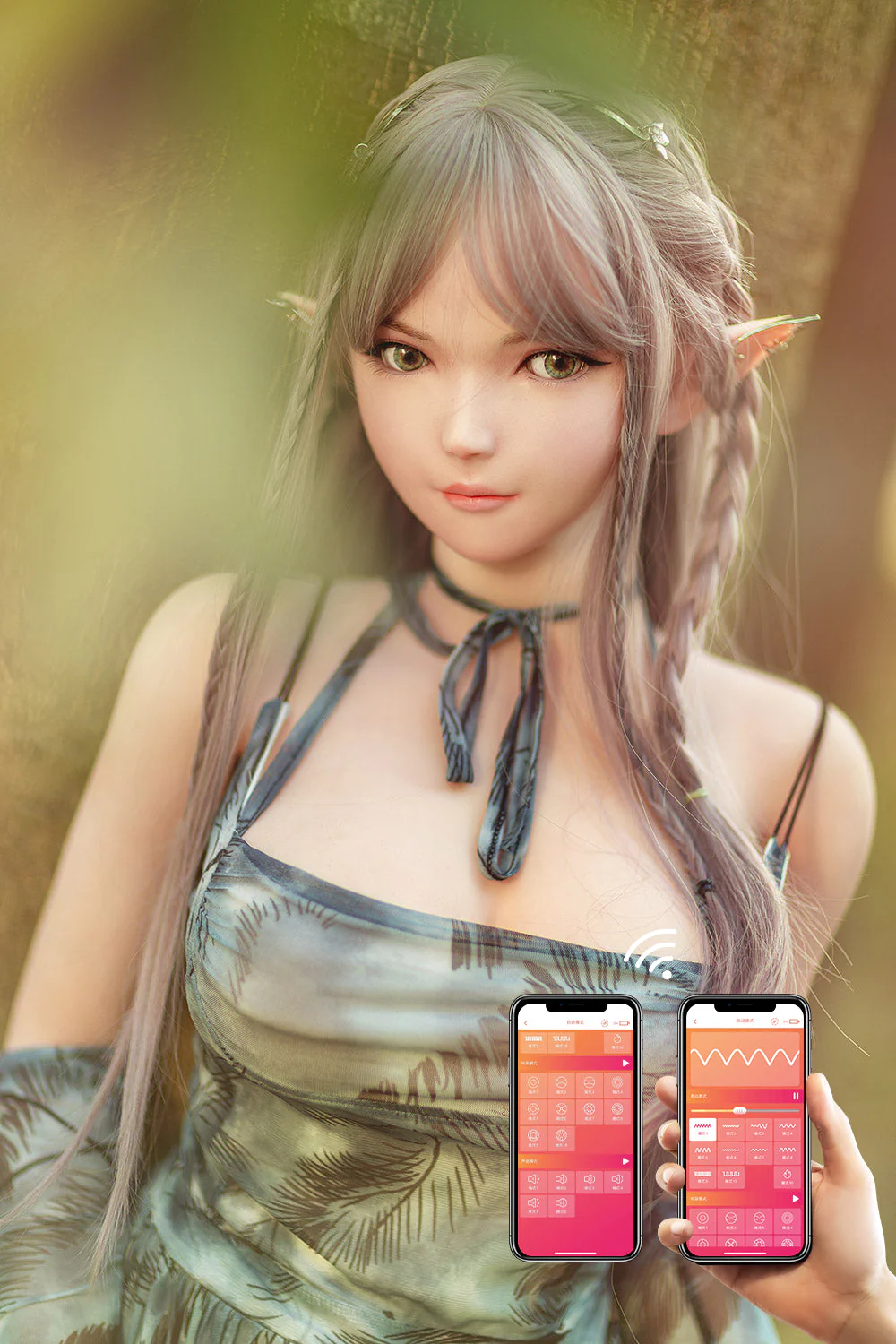 US Stock - RIDMII Aggie Unique Design 5ft34/ 163cm App-Controlled Silicone Head + TPE Full Body ELF Lovely Hentai Sex Doll
