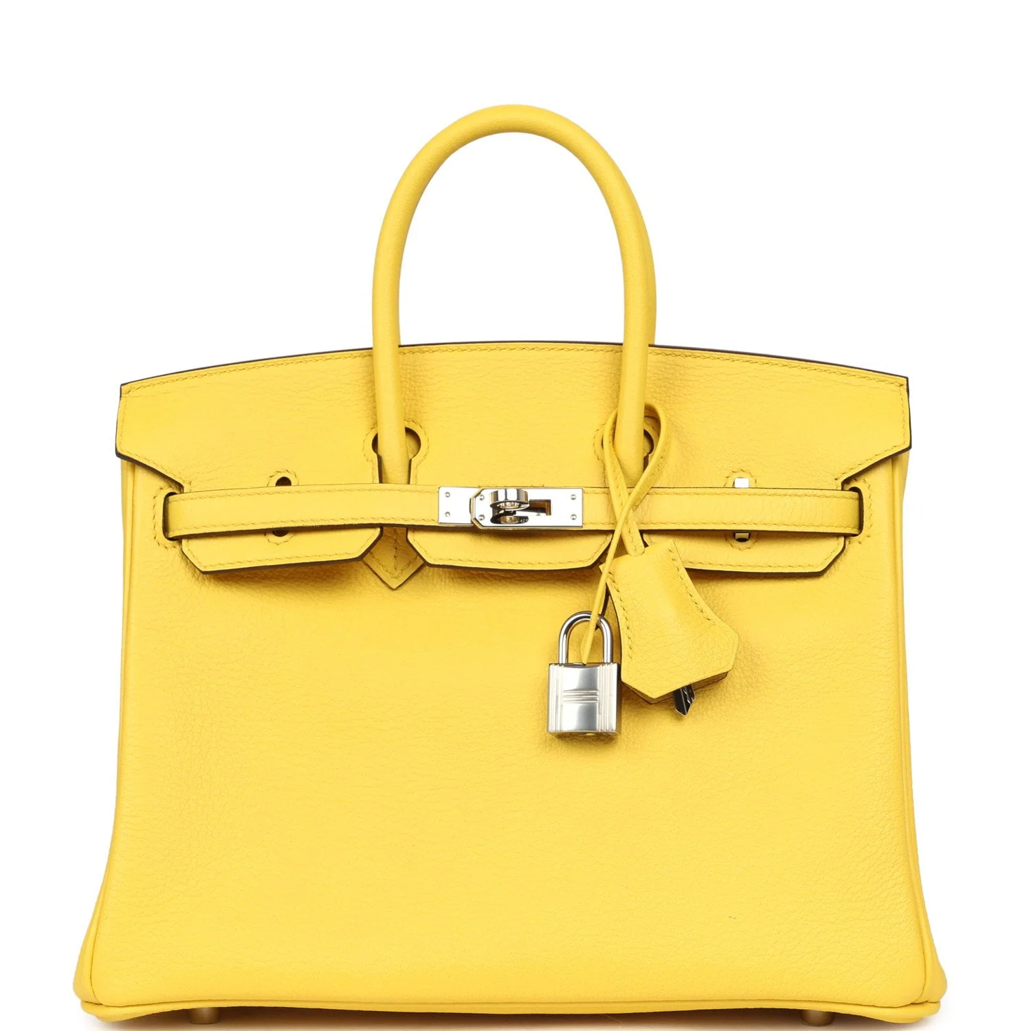 HERMÈS Birkin 25 Jaune De Naples Novillo Palladium Hardware