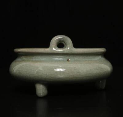 Old Chinese Ru Yao Ru Kiln Incense Burner w/ ear