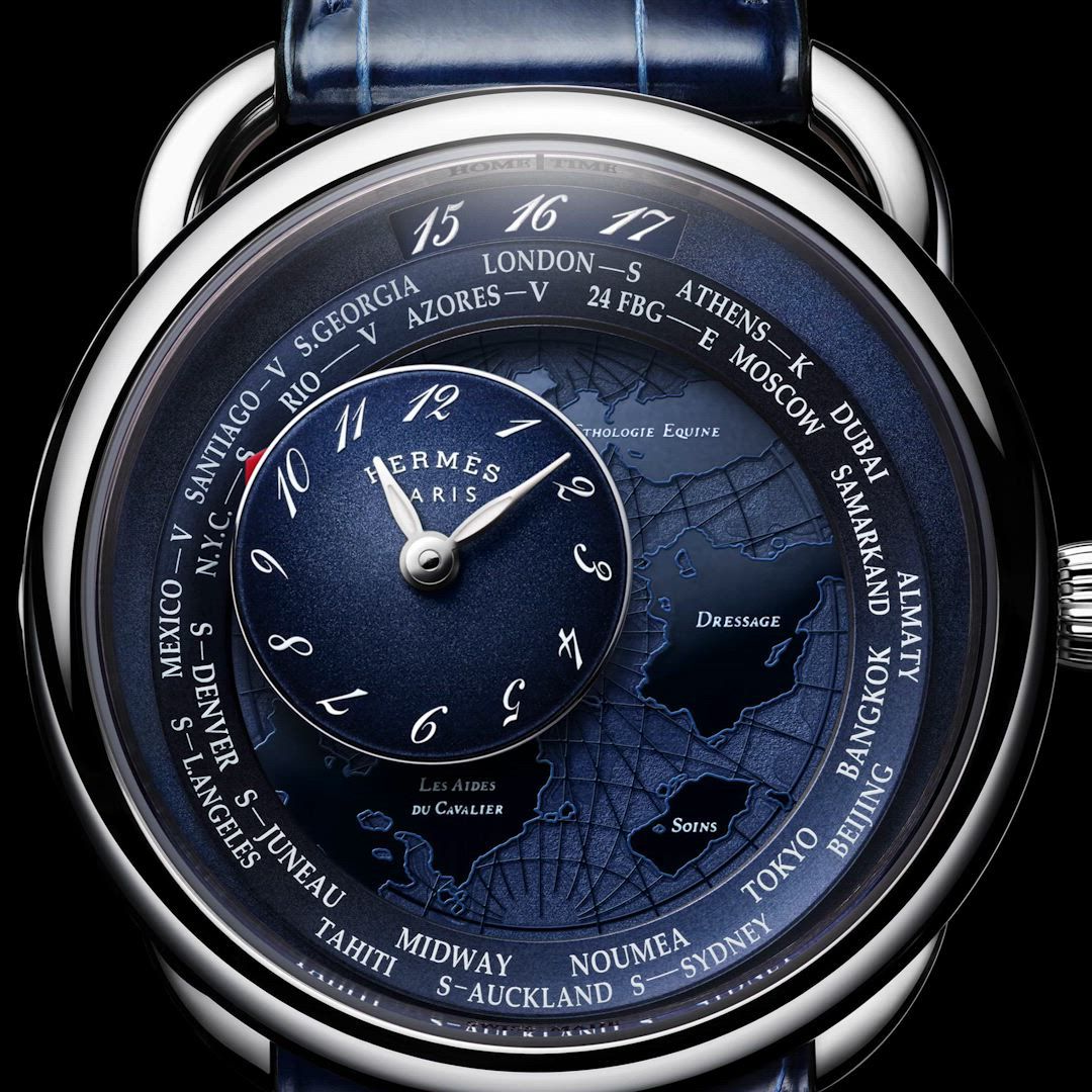 Arceau Le Temps Voyageur watch, 38 mm