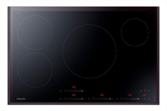 SAMSUNG - Piano elettrico induzione NZ84F7NB6AB/ET 80 cm-Vetro Ceramica Nero