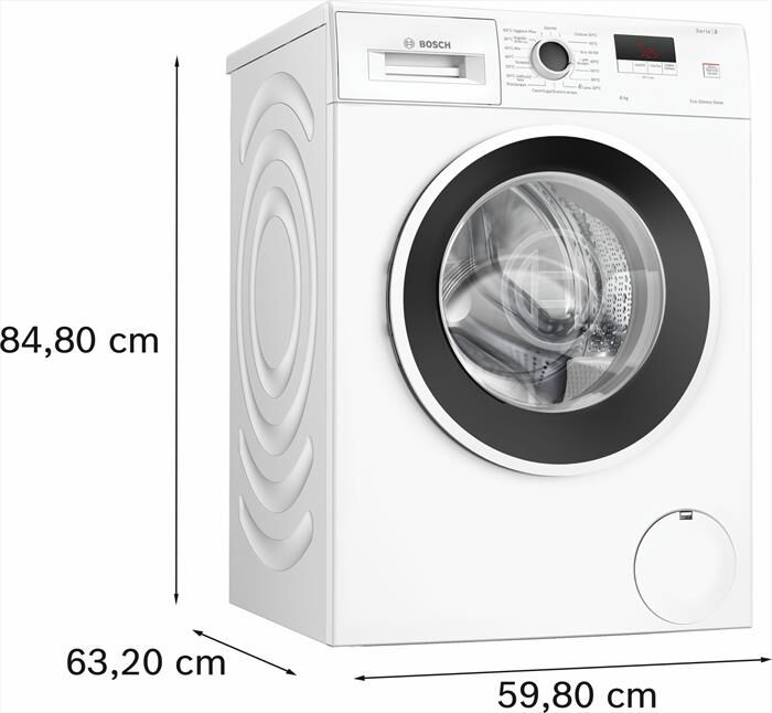 BOSCH - Lavatrice Serie 2 WGE03200IT 8Kg 1200g/m Classe A-Bianco