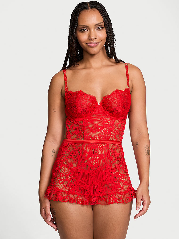 Very Sexy Twinkle Wicked Unlined Lace Apron Set