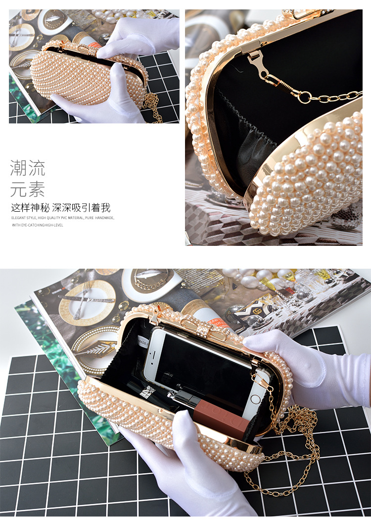 Pearl lady cheongsam sweet butterfly handbag