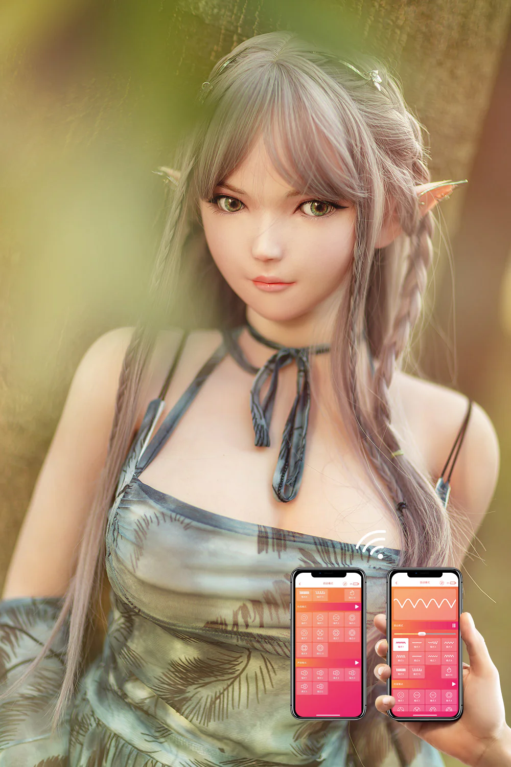 RIDMII Aggie Unique Design 5ft34/ 163cm App-Controlled Silicone Head TPE Body ELF Hentai Sex Doll
