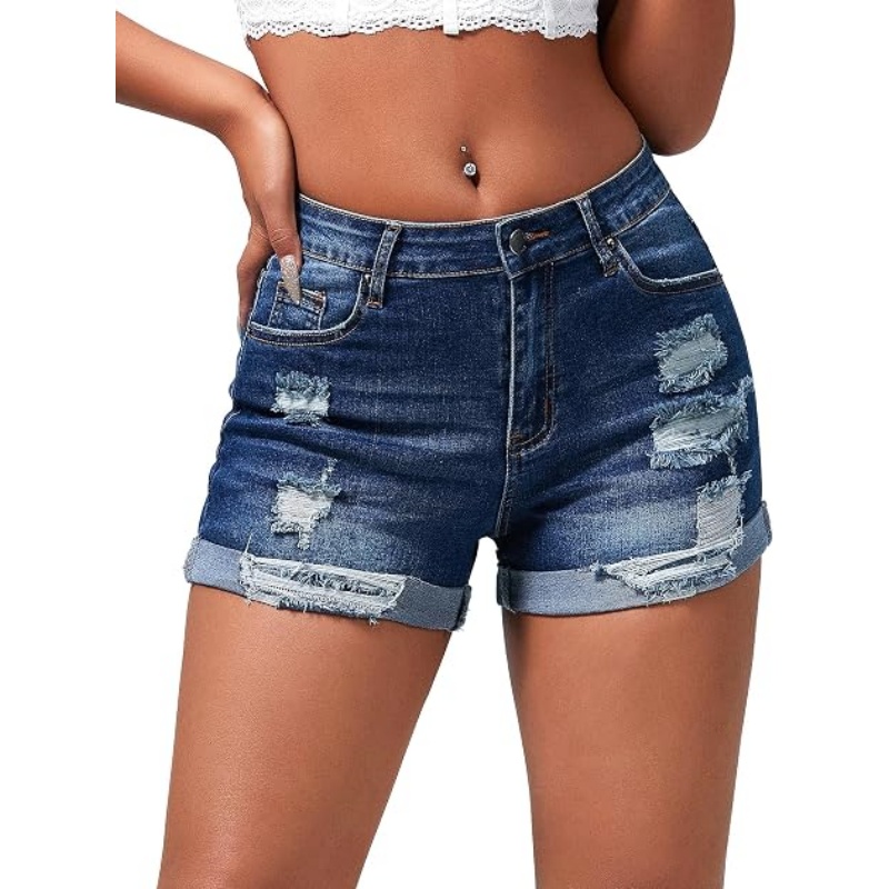 Women's Summer Ripped Denim Shorts