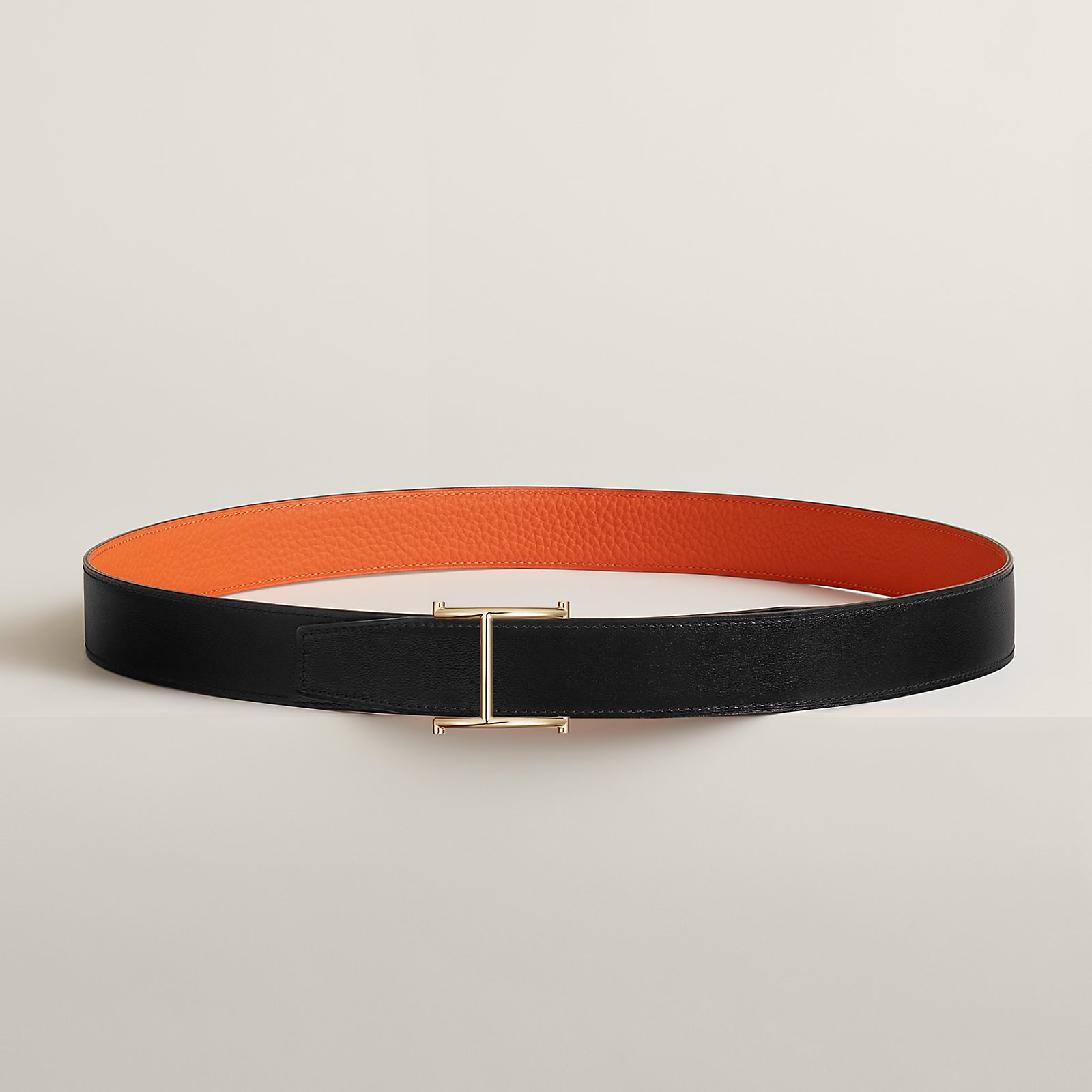 Serif belt buckle & Reversible leather strap 32 mm
