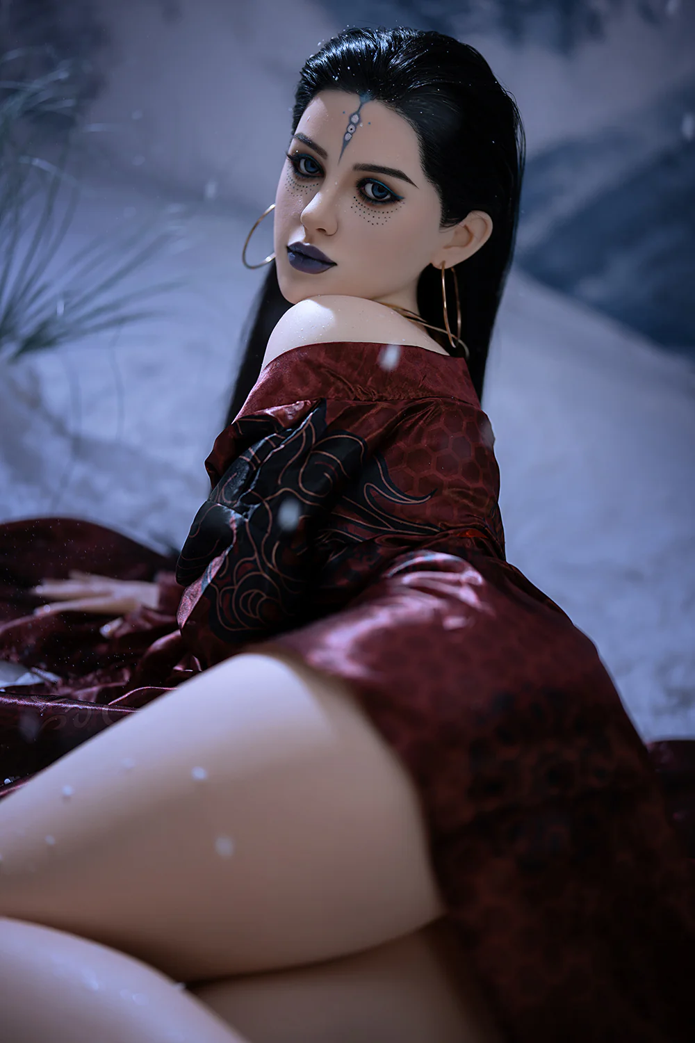 US Stock - 5ft38/ 164cm 263 Kehlani Full Silicone Asian Scary Female Hentai Sex Doll Halloween