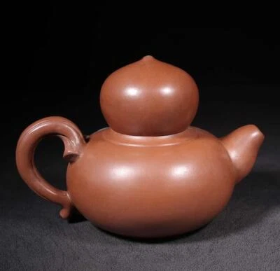 Chen Mingyuan Signed Old Chinese Handmade Yixing Zisha Teapot w/gourd N171