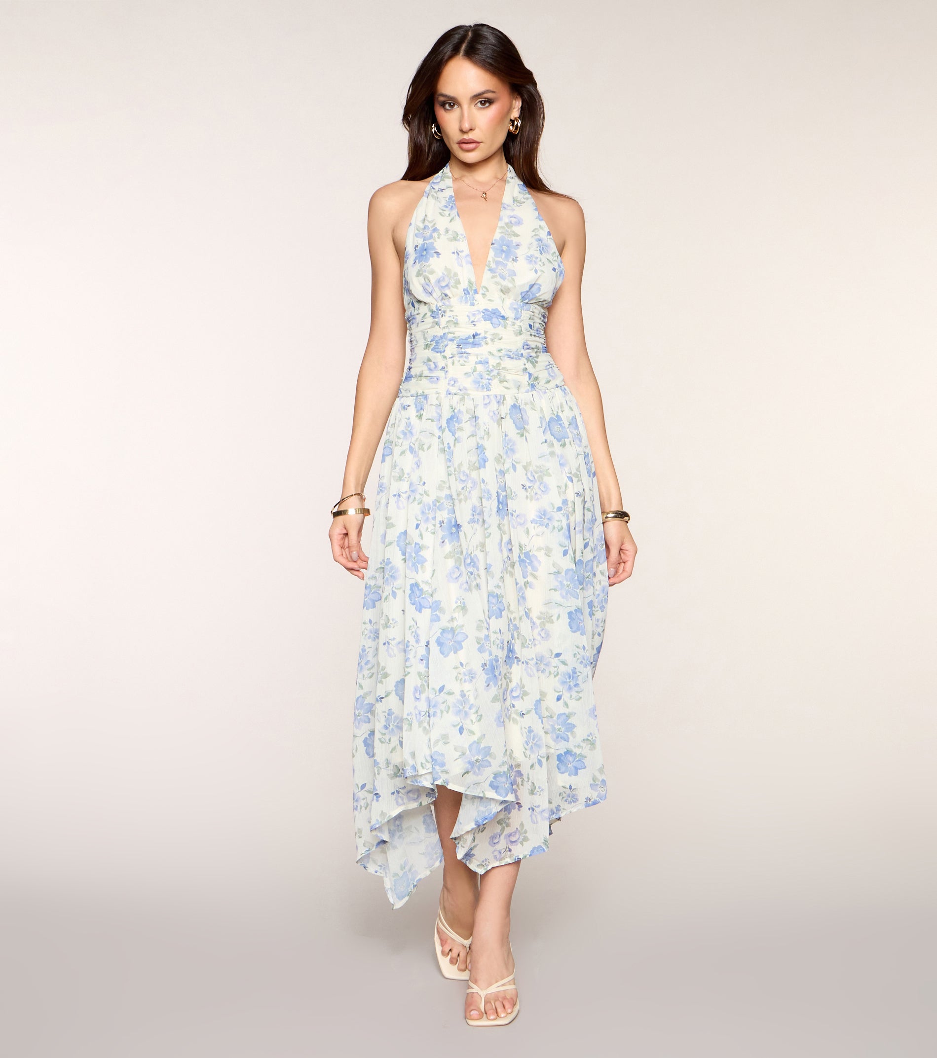 Pretty Floral Chiffon Maxi Dress