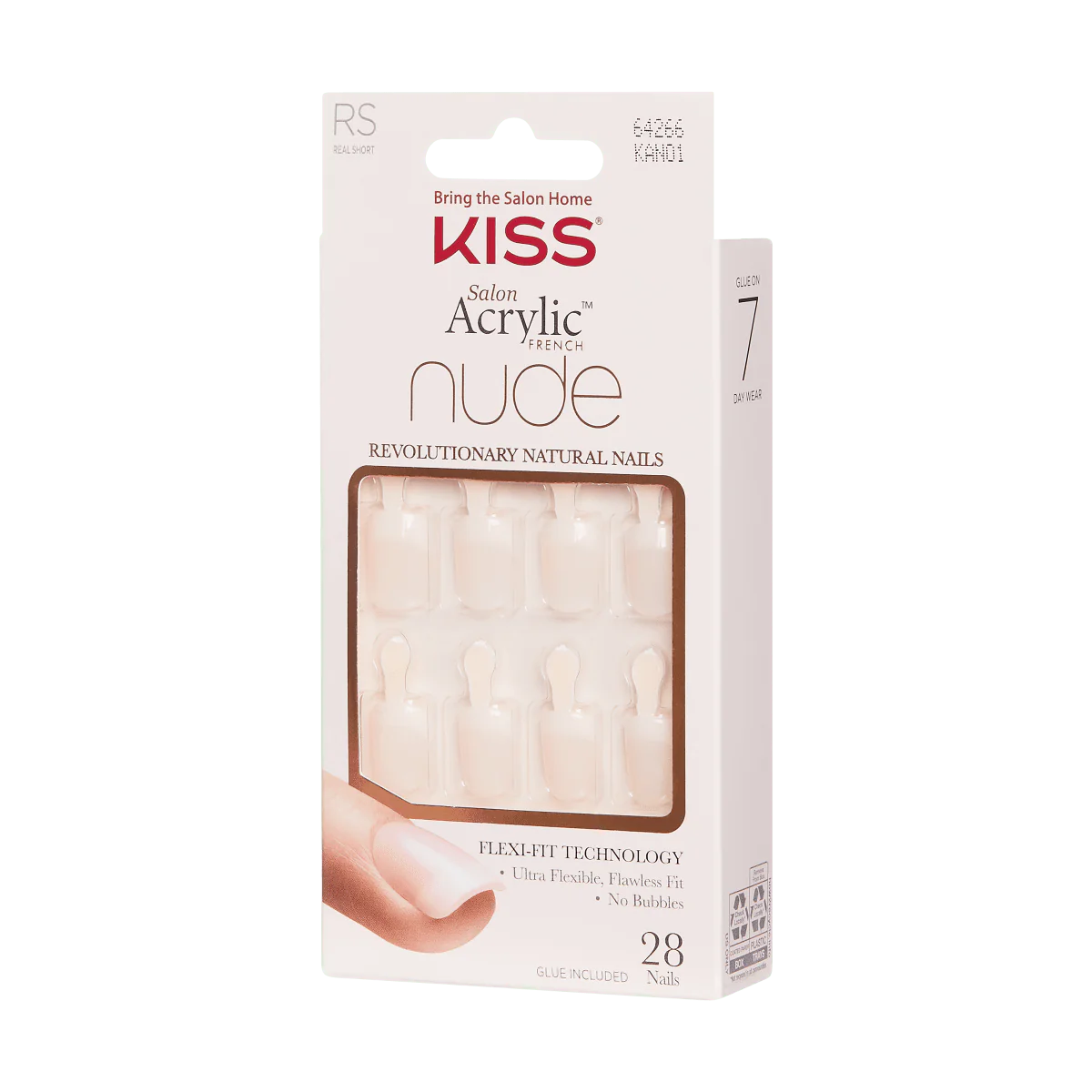 KISS Salon Acrylic French Nude Press On Glue Nails - Breathtaking