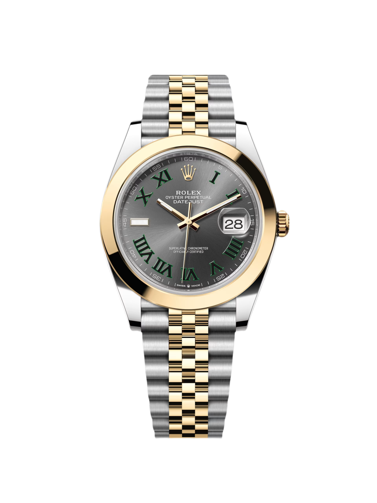 RLX Datejust 41mm 126303 Slate Roman Oyster Steel and Yellow Gold Mens Watch