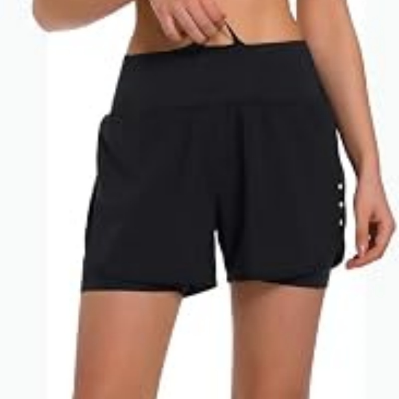 Women's 2 in 1 Running Shorts with Liner Phone Pockets