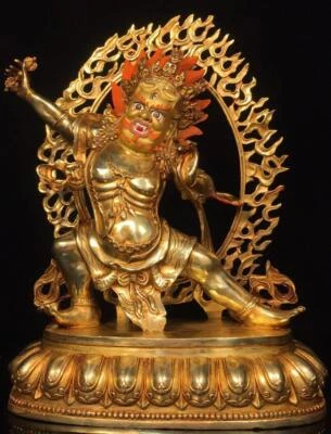 32CM Old Chinese Bronze Gilding Statue Buddha CK332