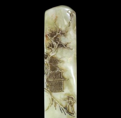 487G Old Chinese Shoushan Stone Seal Stamp Statue w/figure N1215