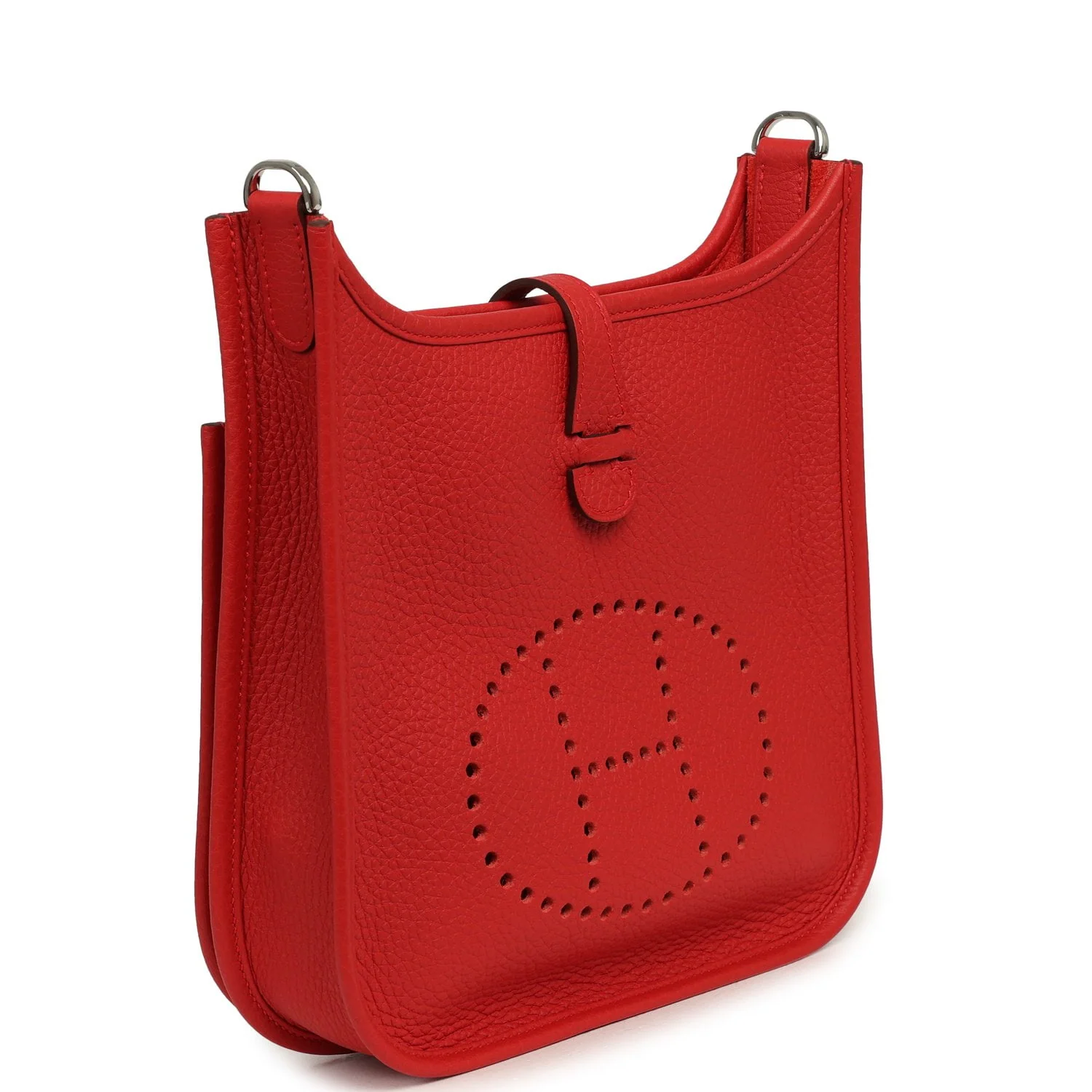 HERMÈS Evelyne 23 Rouge Radieux Clemence Palladium Hardware