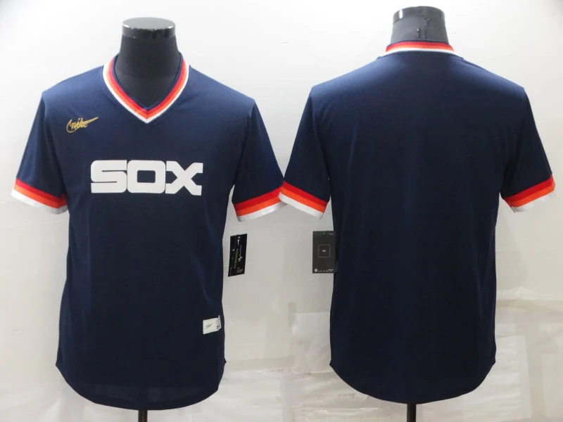 Men's Chicago White Sox Navy Cooperstown Collection Replica Blank Jersey