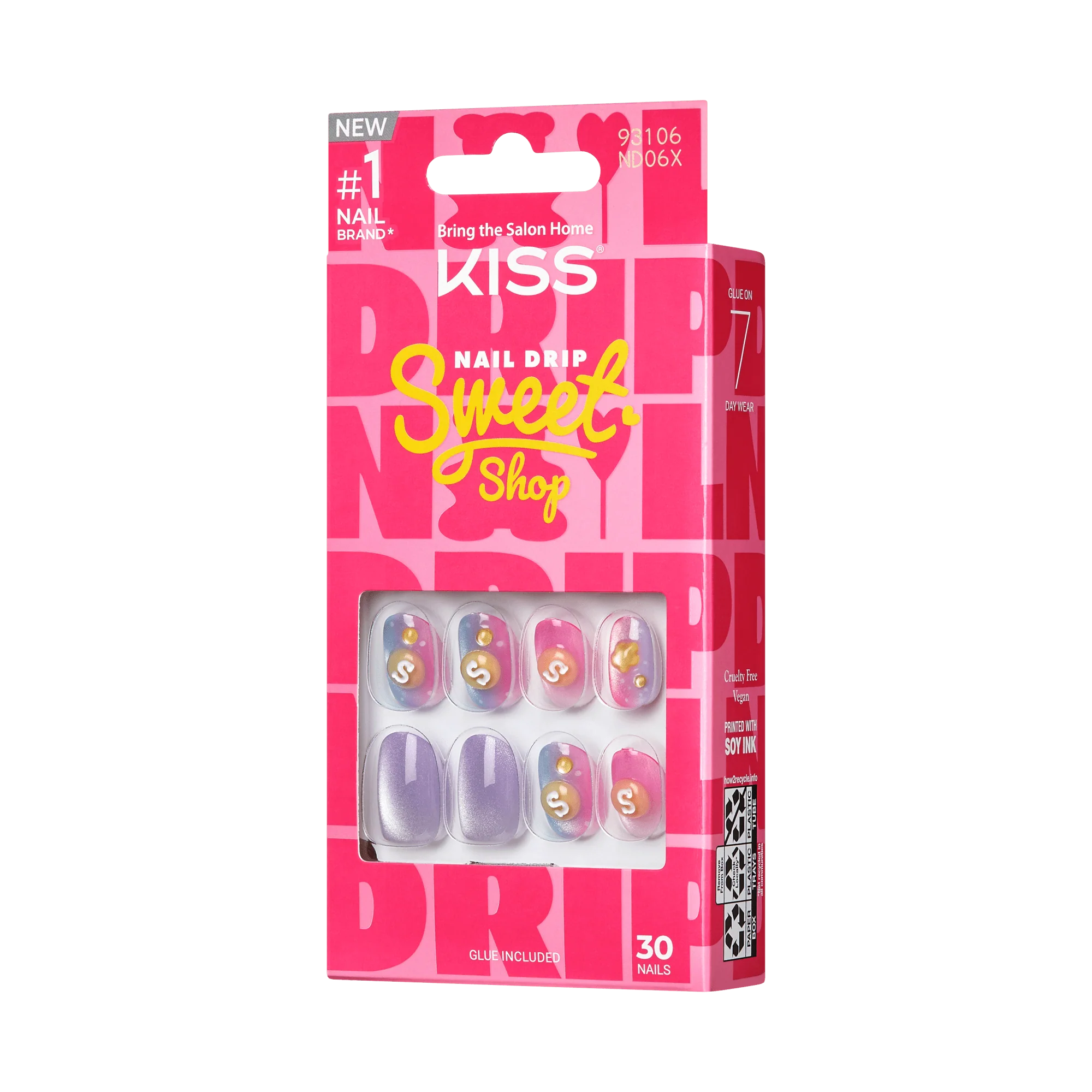 KISS Nail Drip Sweet Shop Press On Glue Nails - Drip Shine