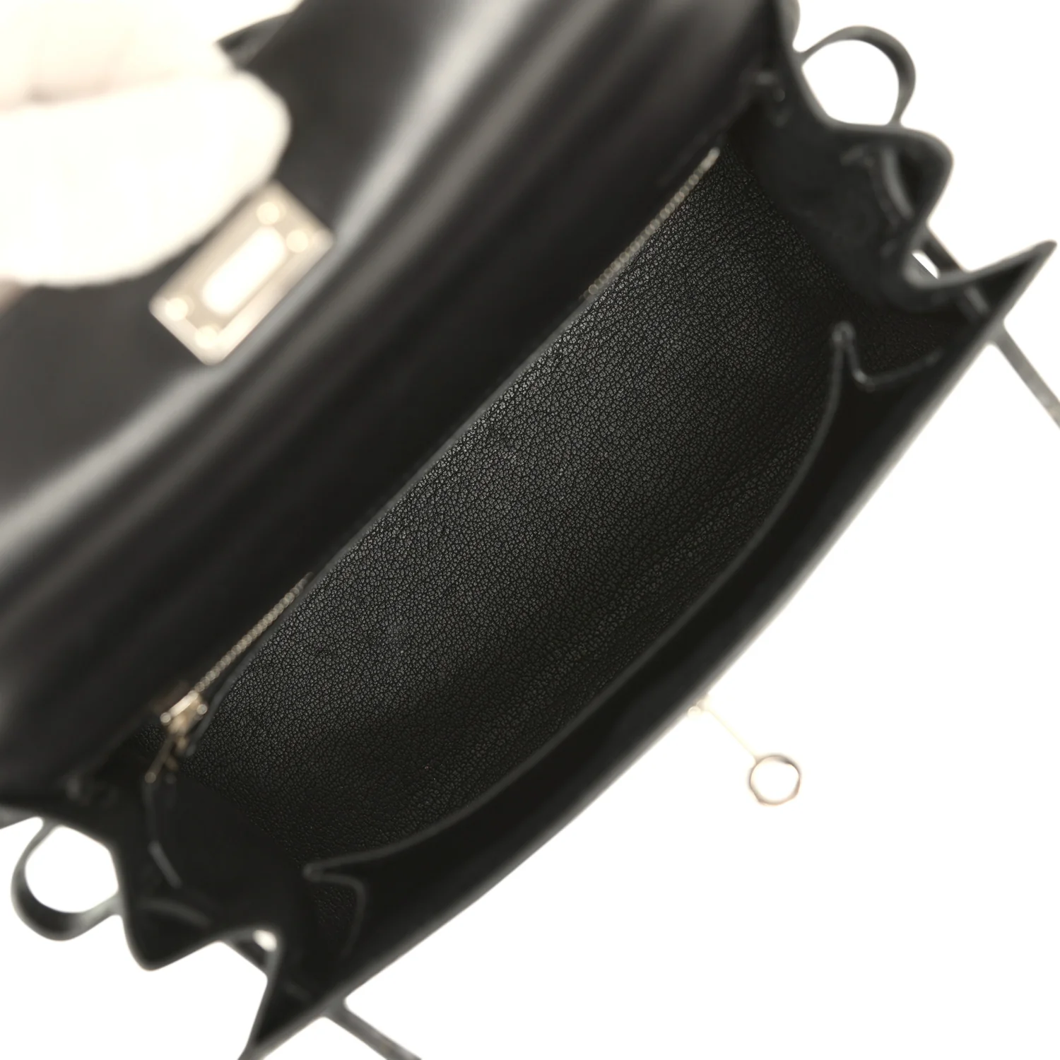 Hermes Kelly Sellier 25 Black Box Palladium Hardware