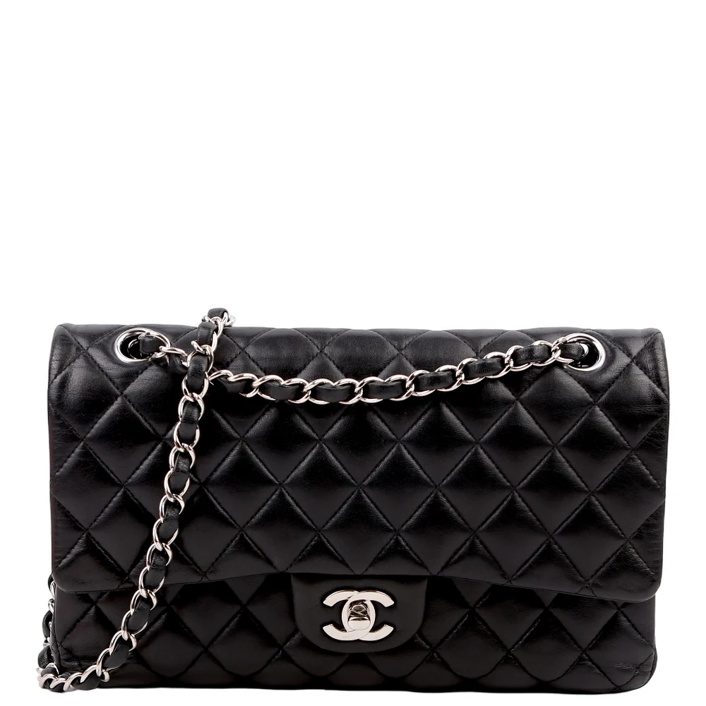 CHANEL Classic Flap Medium Lambskin 29M Black/Silver
