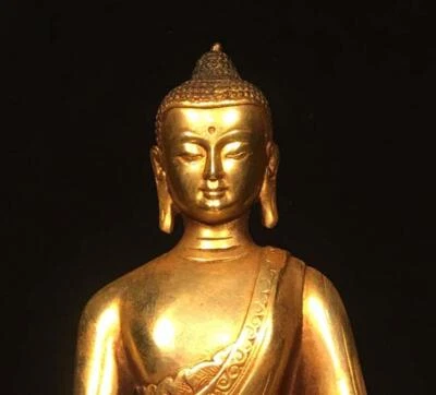 20CM Old Chinese Bronze Statue Buddha N1698