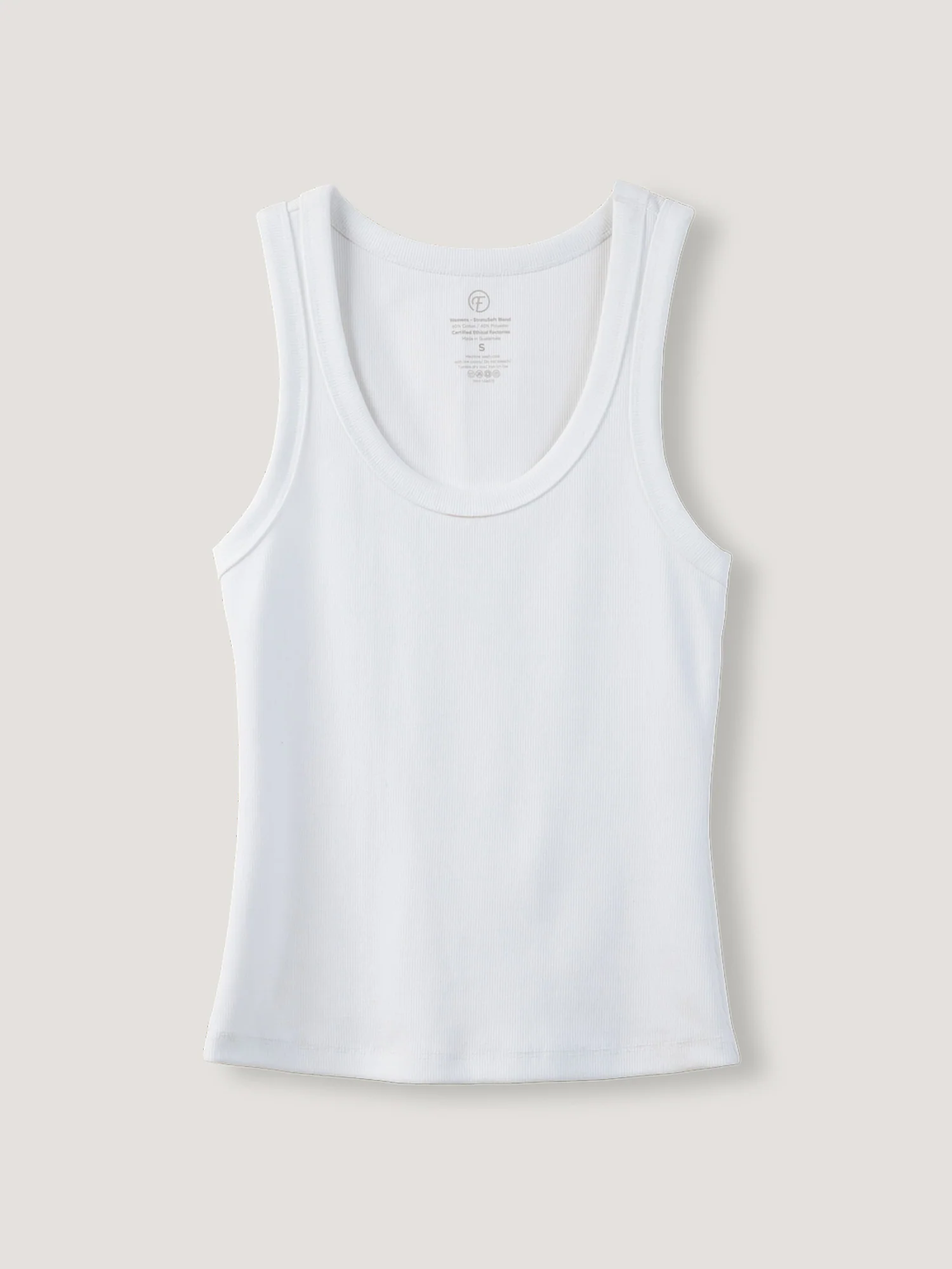 White Ribbed Tank