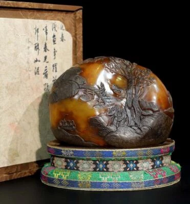 1665G Old Chinese Shoushan Stone Seal Stamp Statue w/figure N2178