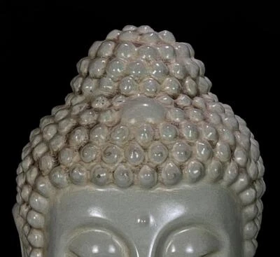 38CM Old Chinese Song Ru Yao Ru Kiln Statue w/ Buddha N552