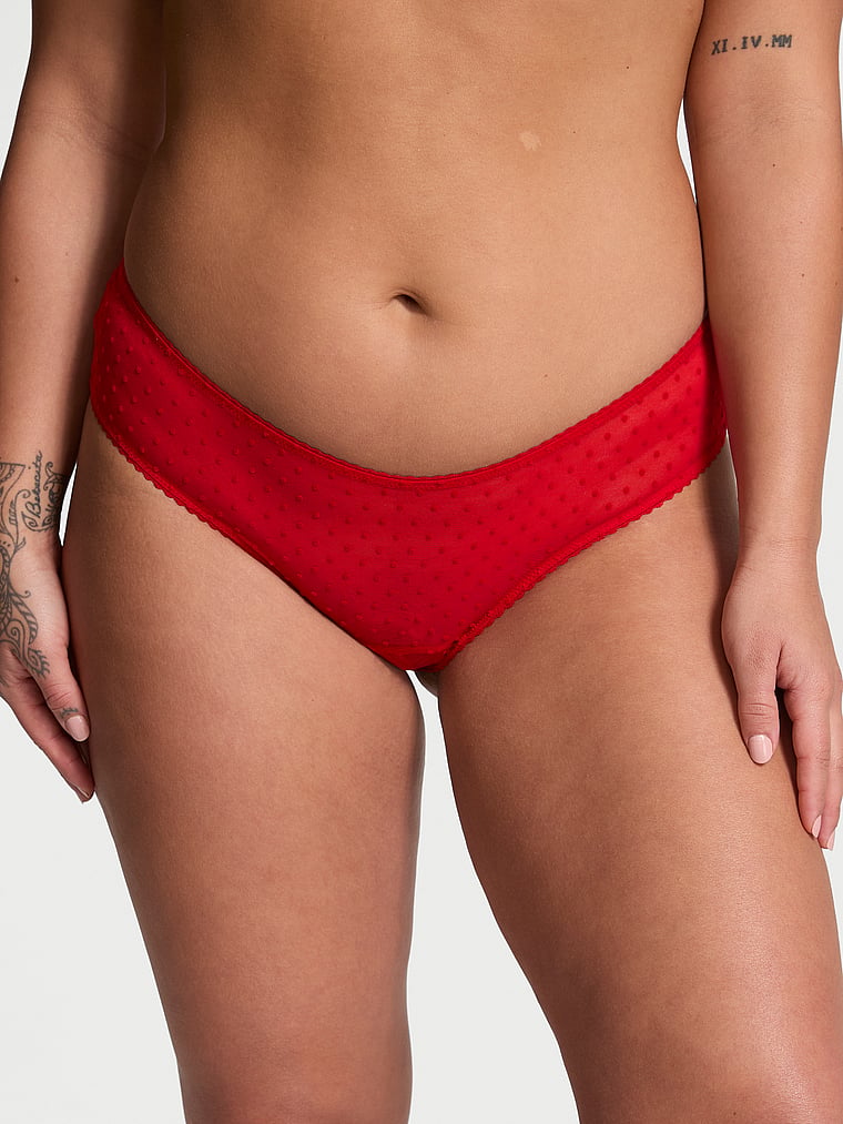 Very Sexy Jingle Bells Mesh Crotchless Cheeky Panty Novelty
