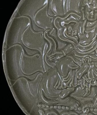 Old Chinese Yue Kiln Statue w/Guanyin Buddha N837