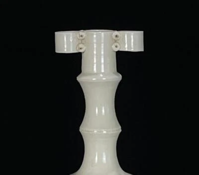 27CM Old Chinese Ding Kiln White Glaze Vase w/ear N714